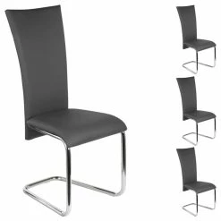 IDIMEX Schwingstuhl ANNETTE Im 4er Set In Grau