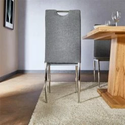 IDIMEX Esszimmerstuhl APOLLO, Set Mit 4 Stühlen Stoff In Grau -Günstiges Tische Geschäft 12274 A0 4N