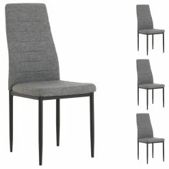 IDIMEX Esszimmerstuhl NATHALIE Im 4er Set In Grau Mit Stoffbezug