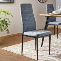 IDIMEX Esszimmerstuhl NATHALIE Im 4er Set In Grau Mit Stoffbezug -Günstiges Tische Geschäft 12556 A0 1N