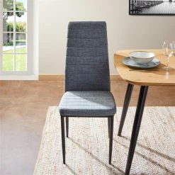 IDIMEX Esszimmerstuhl NATHALIE Im 4er Set In Grau Mit Stoffbezug -Günstiges Tische Geschäft 12556 A0 3N