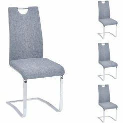 IDIMEX Schwingstuhl SABA Im 4er Set In Grau