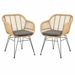 IDIMEX Gartenstuhl PARAMO Aus Polyrattan Mit Sitzkissen Im 2er Set