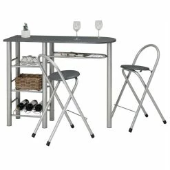 IDIMEX Bartisch STYLE Mit 2 Stühlen In Grau