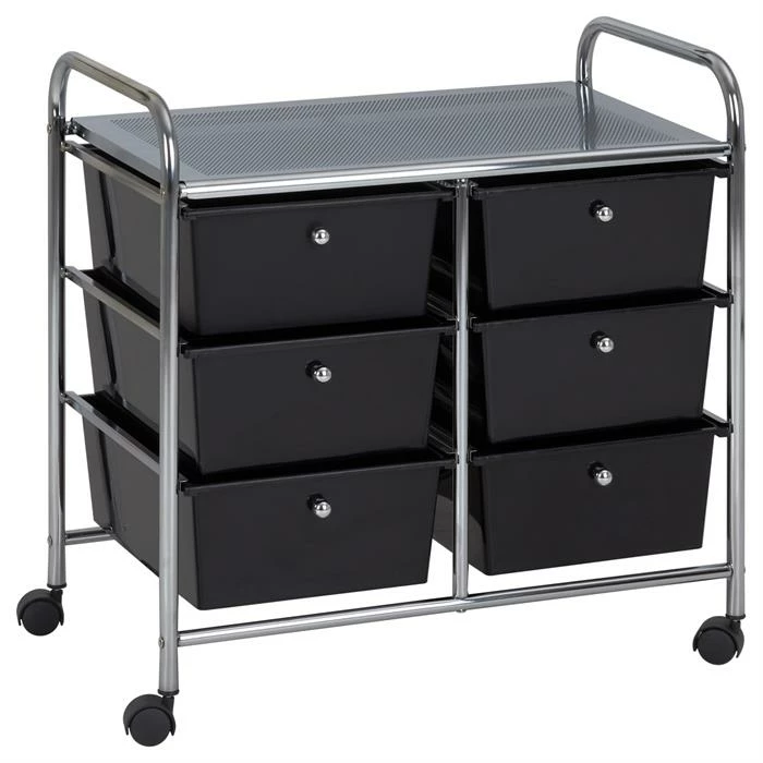 IDIMEX Rollcontainer GINA, 6 Schubladen Schwarz/chrom 2 IDIMEX Rollcontainer GINA, 6 Schubladen Schwarz/chrom – Bild 2