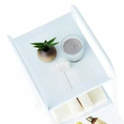 IDIMEX Rollcontainer GINA, 3 Schubladen Und 2 Böden In Weiß/transparent -Günstiges Tische Geschäft 16039 2 N