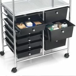 IDIMEX Badezimmerwagen MARITA Friseurwagen Mit 9 Schubladen, Schwarz -Günstiges Tische Geschäft 16041 3