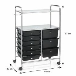 IDIMEX Badezimmerwagen MARITA Friseurwagen Mit 9 Schubladen, Schwarz -Günstiges Tische Geschäft 16041 4