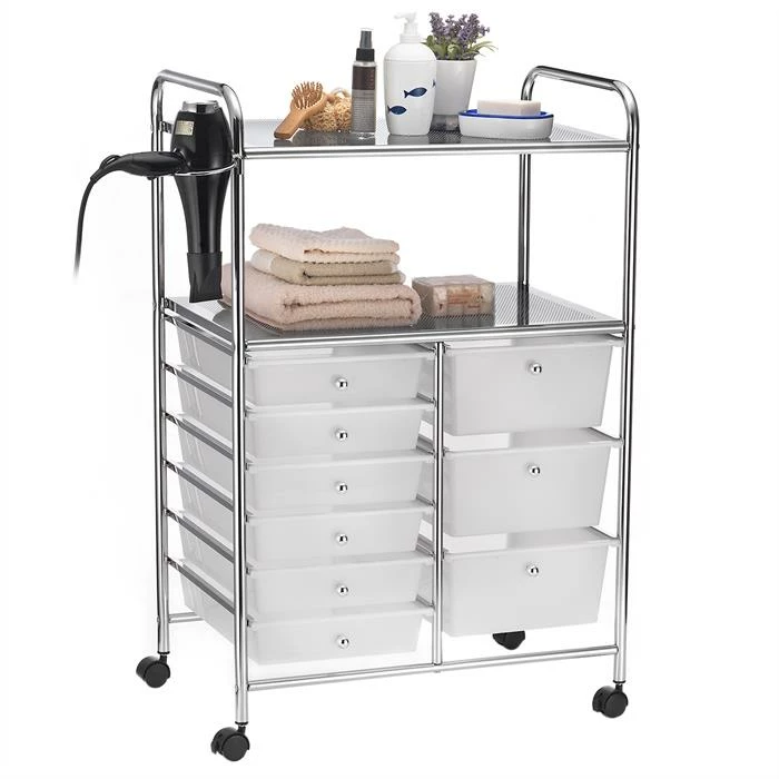 IDIMEX Badezimmerwagen MARITA Friseurwagen Mit 9 Schubladen, Weiß 1 IDIMEX Badezimmerwagen MARITA Friseurwagen Mit 9 Schubladen, Weiß