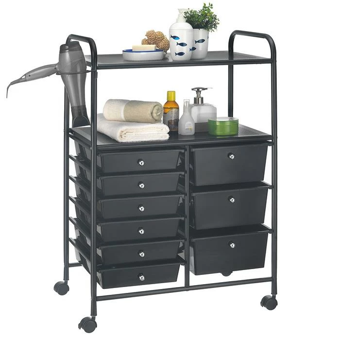 IDIMEX Badezimmerwagen MARITA Friseurwagen Mit 9 Schubladen, Schwarz 1 IDIMEX Badezimmerwagen MARITA Friseurwagen Mit 9 Schubladen, Schwarz