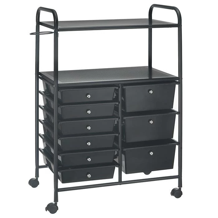 IDIMEX Badezimmerwagen MARITA Friseurwagen Mit 9 Schubladen, Schwarz 2 IDIMEX Badezimmerwagen MARITA Friseurwagen Mit 9 Schubladen, Schwarz – Bild 2