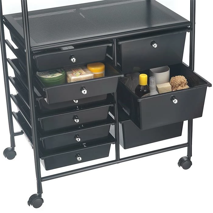 IDIMEX Badezimmerwagen MARITA Friseurwagen Mit 9 Schubladen, Schwarz 5 IDIMEX Badezimmerwagen MARITA Friseurwagen Mit 9 Schubladen, Schwarz – Bild 5