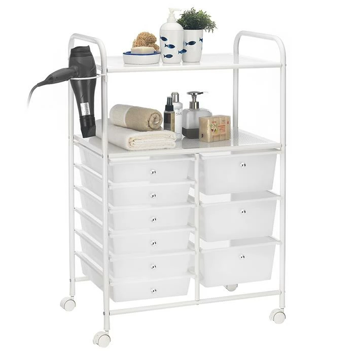 IDIMEX Badezimmerwagen MARITA Friseurwagen Mit 9 Schubladen, Weiß/weiß 1 IDIMEX Badezimmerwagen MARITA Friseurwagen Mit 9 Schubladen, Weiß/weiß