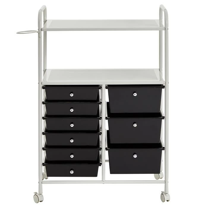 IDIMEX Badezimmerwagen MARITA Friseurwagen Mit 9 Schubladen, Weiß/schwarz 2 IDIMEX Badezimmerwagen MARITA Friseurwagen Mit 9 Schubladen, Weiß/schwarz – Bild 2