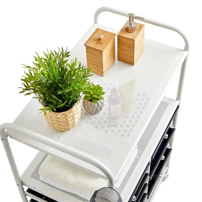 IDIMEX Badezimmerwagen MARITA Friseurwagen Mit 9 Schubladen, Weiß/schwarz 3 IDIMEX Badezimmerwagen MARITA Friseurwagen Mit 9 Schubladen, Weiß/schwarz – Bild 3