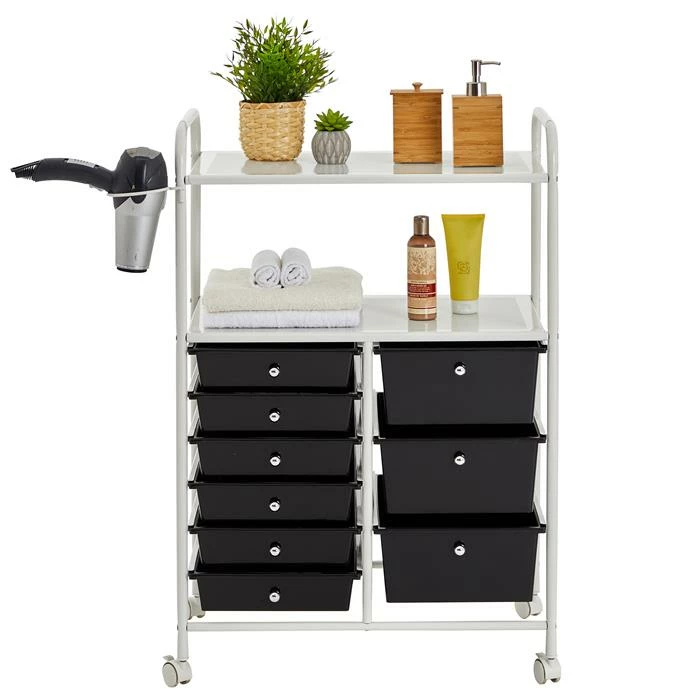 IDIMEX Badezimmerwagen MARITA Friseurwagen Mit 9 Schubladen, Weiß/schwarz 4 IDIMEX Badezimmerwagen MARITA Friseurwagen Mit 9 Schubladen, Weiß/schwarz – Bild 4