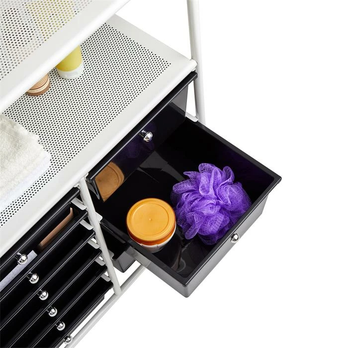 IDIMEX Badezimmerwagen MARITA Friseurwagen Mit 9 Schubladen, Weiß/schwarz 6 IDIMEX Badezimmerwagen MARITA Friseurwagen Mit 9 Schubladen, Weiß/schwarz – Bild 6