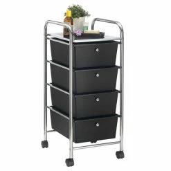 IDIMEX Rollcontainer GINA Mit 4 Schubladen In Chrom/schwarz