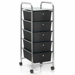 IDIMEX Rollcontainer GINA Mit 5 Schubladen In Chrom/schwarz -Günstiges Tische Geschäft 16068 2