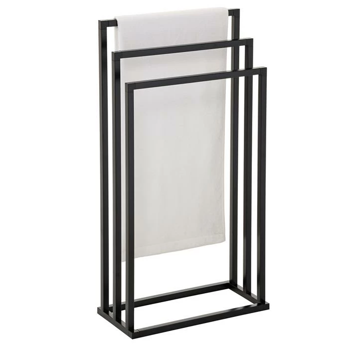 IDIMEX Handtuchhalter KUNO Schwarz Mit 3 Handtuchstangen 1 IDIMEX Handtuchhalter KUNO Schwarz Mit 3 Handtuchstangen