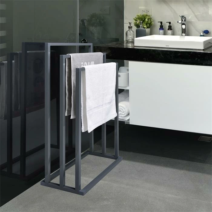 IDIMEX Handtuchhalter KUNO Grau Mit 3 Handtuchstangen 3 IDIMEX Handtuchhalter KUNO Grau Mit 3 Handtuchstangen – Bild 3