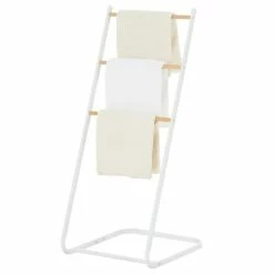 IDIMEX Handtuchhalter FLAVIA Mit 3 Stangen Aus Metall In Weiß/natur