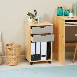 IDIMEX Rollcontainer KANO Mit 2 Schubladen Und 1 Ablagefach In Natur/grau -Günstiges Tische Geschäft 2113 AC2