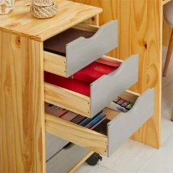 IDIMEX Rollcontainer LAGOS Mit 5 Schubladen In Natur/grau -Günstiges Tische Geschäft 2116 AC4