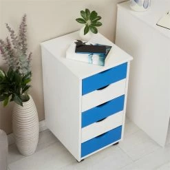 IDIMEX Rollcontainer LAGOS Mit 5 Schubladen In Weiß/blau 9 IDIMEX Rollcontainer LAGOS Mit 5 Schubladen In Weiß/blau -Günstiges Tische Geschäft 2117 AC3