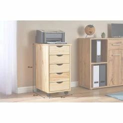 IDIMEX Rollcontainer LAGOS Mit 5 Schubladen In Natur -Günstiges Tische Geschäft 2120 A8