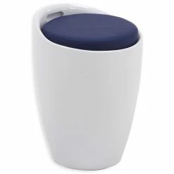 IDIMEX Badhocker DANIEL Mit Stauraum Weiß/blau