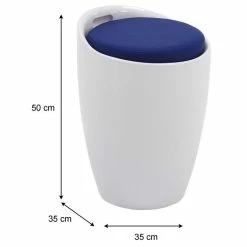 IDIMEX Badhocker DANIEL Mit Stauraum Weiß/blau -Günstiges Tische Geschäft 30213 2