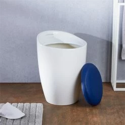 IDIMEX Badhocker DANIEL Mit Stauraum Weiß/blau -Günstiges Tische Geschäft 30213 A0 2N