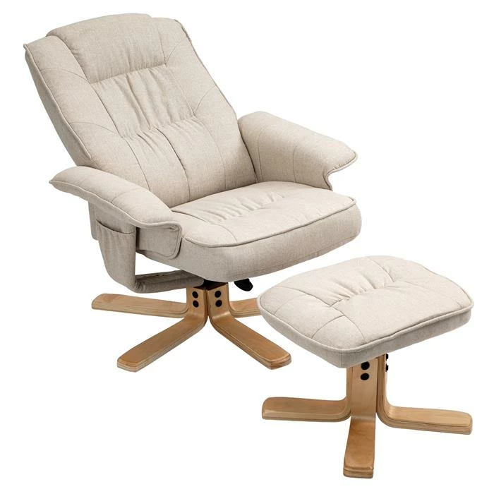 IDIMEX Relaxsessel CHARLY Mit Hocker Und Stoffbezug In Beige 3 IDIMEX Relaxsessel CHARLY Mit Hocker Und Stoffbezug In Beige – Bild 3