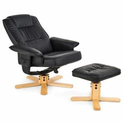 IDIMEX Relaxsessel CHARLY Mit Hocker Und Kunstleder In Schwarz -Günstiges Tische Geschäft 31101 2 N1