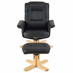 IDIMEX Relaxsessel CHARLY Mit Hocker Und Kunstleder In Schwarz -Günstiges Tische Geschäft 31101 3 N1