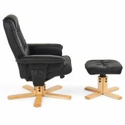 IDIMEX Relaxsessel CHARLY Mit Hocker Und Kunstleder In Schwarz -Günstiges Tische Geschäft 31101 4 N1