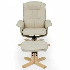 IDIMEX Relaxsessel CHARLY Mit Hocker Und Kunstleder In Beige -Günstiges Tische Geschäft 31102 3 N1