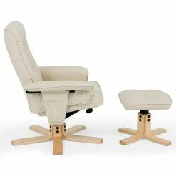 IDIMEX Relaxsessel CHARLY Mit Hocker Und Kunstleder In Beige -Günstiges Tische Geschäft 31102 4 N1