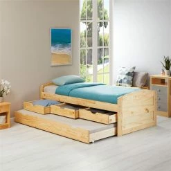 IDIMEX Bett Mit Stauraum JESSY 90x190 Cm, Mit Ausziehbett In Natur -Günstiges Tische Geschäft 5056 AC2
