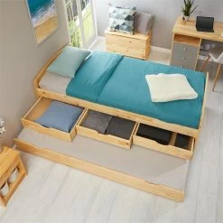 IDIMEX Bett Mit Stauraum JESSY 90x190 Cm, Mit Ausziehbett In Natur -Günstiges Tische Geschäft 5056 AC4