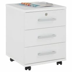 CARO-Möbel Rollcontainer VANCOUVER In Weiß Mit 3 Schubladen