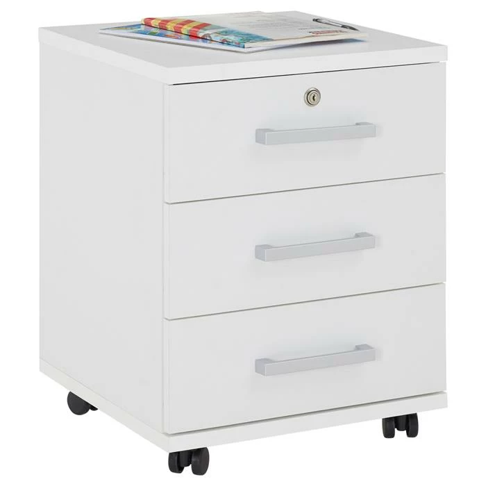 CARO-Möbel Rollcontainer VANCOUVER In Weiß Mit 3 Schubladen 1 CARO-Möbel Rollcontainer VANCOUVER In Weiß Mit 3 Schubladen