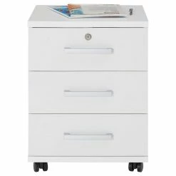 CARO-Möbel Rollcontainer VANCOUVER In Weiß Mit 3 Schubladen 8 CARO-Möbel Rollcontainer VANCOUVER In Weiß Mit 3 Schubladen -Günstiges Tische Geschäft 51123 1