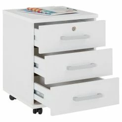 CARO-Möbel Rollcontainer VANCOUVER In Weiß Mit 3 Schubladen 9 CARO-Möbel Rollcontainer VANCOUVER In Weiß Mit 3 Schubladen -Günstiges Tische Geschäft 51123 2