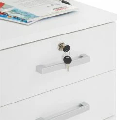 CARO-Möbel Rollcontainer VANCOUVER In Weiß Mit 3 Schubladen 10 CARO-Möbel Rollcontainer VANCOUVER In Weiß Mit 3 Schubladen -Günstiges Tische Geschäft 51123 3