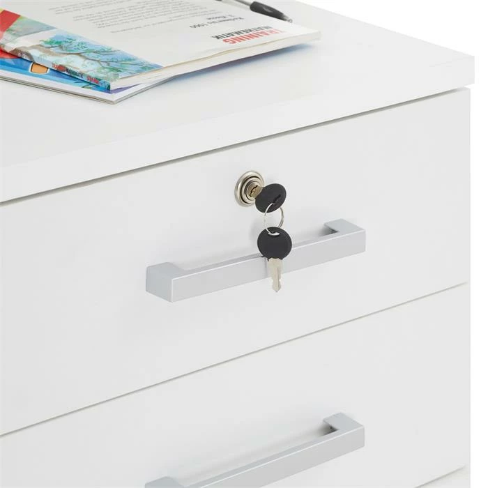 CARO-Möbel Rollcontainer VANCOUVER In Weiß Mit 3 Schubladen 5 CARO-Möbel Rollcontainer VANCOUVER In Weiß Mit 3 Schubladen – Bild 5