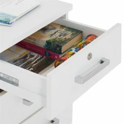 CARO-Möbel Rollcontainer VANCOUVER In Weiß Mit 3 Schubladen 11 CARO-Möbel Rollcontainer VANCOUVER In Weiß Mit 3 Schubladen -Günstiges Tische Geschäft 51123 4