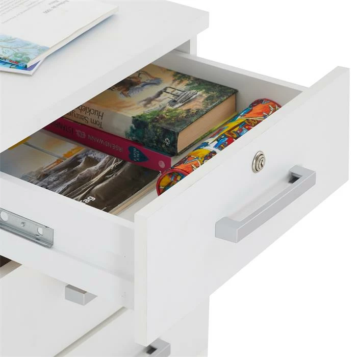 CARO-Möbel Rollcontainer VANCOUVER In Weiß Mit 3 Schubladen 6 CARO-Möbel Rollcontainer VANCOUVER In Weiß Mit 3 Schubladen – Bild 6