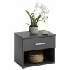 CARO-Möbel Nachttisch MARY In Anthrazit Mit 1 Schublade